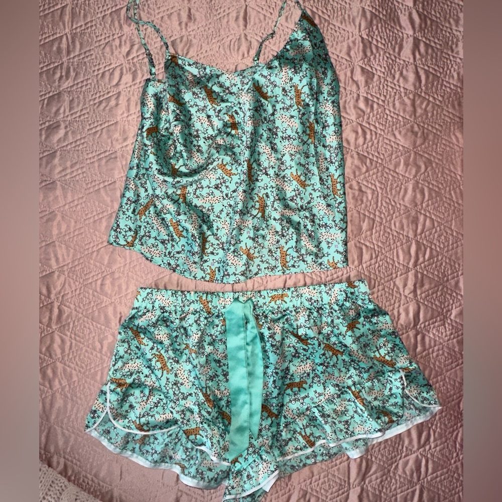 Victoria’s Secret Tiger satin pajamas, short set